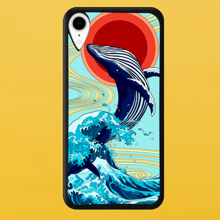 Чохол для APPLE IPHONE XR 2D пластиковий з чорними силіконовими бортиками WHALE 55105 фото