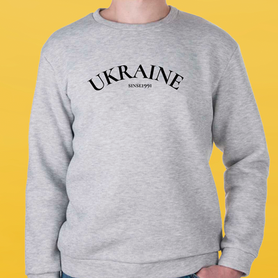 Світшот сірий унісекс UKRAINE SINSE 1991 3109 фото