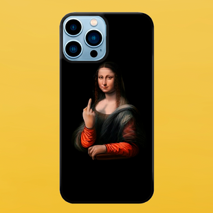 Чохол для APPLE IPHONE 13 PRO MAX 2D пластиковий з чорними силіконовими бортиками MONA LISA 53915 фото