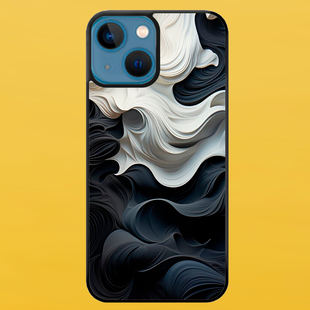 Чохол для APPLE IPHONE 15 2D пластиковий з чорними силіконовими бортиками BLACK/WHITE 54020 фото