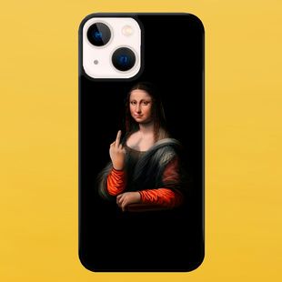 Чохол для APPLE IPHONE 15 PLUS 2D пластиковий з чорними силіконовими бортиками MONA LISA 53921 фото