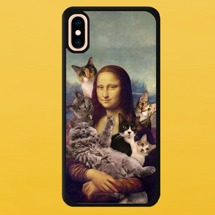 Чехол для APPLE IPHONE XS MAX 2D пластиковый с черными силиконовыми бортиками MONO CAT 56504 фото