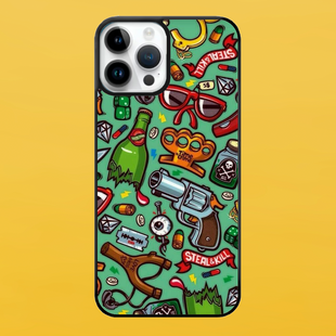 Чехол для APPLE IPHONE 14 PRO MAX 2D пластиковый с черными силиконовыми бортиками CRIME 52019 фото