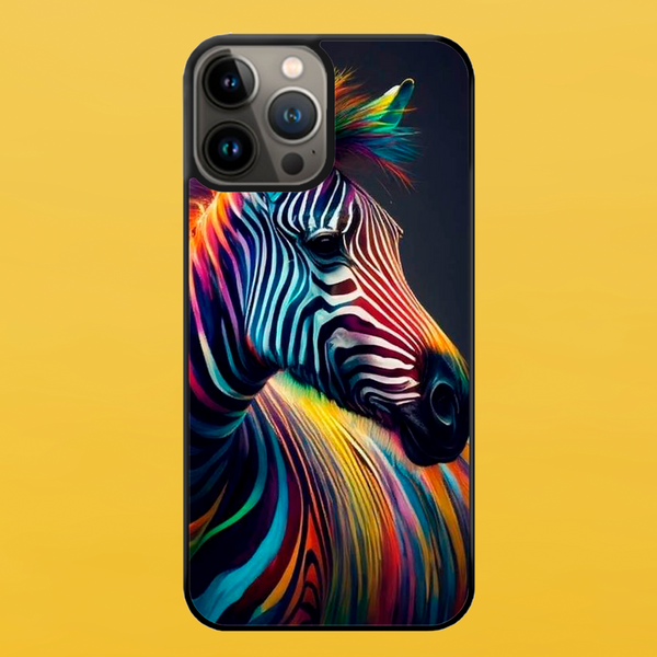 Чехол для APPLE IPHONE 13 PRO 2D пластиковый с черными силиконовыми бортиками ZEBRA 51114 фото