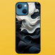 Чехол для APPLE IPHONE 15 PLUS 2D пластиковый с черными силиконовыми бортиками BLACK/WHITE 54021 фото