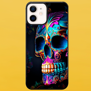 Чохол для APPLE IPHONE 12 2D пластиковий з чорними силіконовими бортиками SKULL 52710 фото