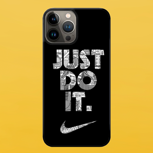 Чохол для APPLE IPHONE 13 PRO MAX 2D пластиковий з чорними силіконовими бортиками JUST DO IT 54115 фото