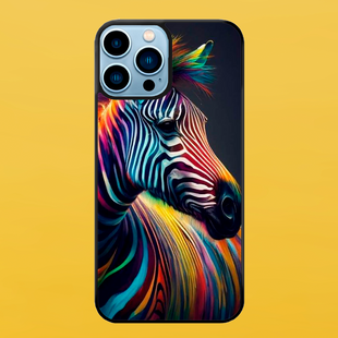 Чохол для APPLE IPHONE 13 PRO MAX 2D пластиковий з чорними силіконовими бортиками ZEBRA 51115 фото