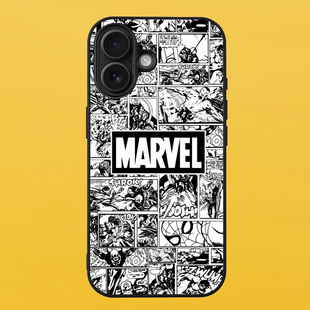 Чехол для APPLE IPHONE 16 2D пластиковый с черными силиконовыми бортиками MARVEL 52128 фото