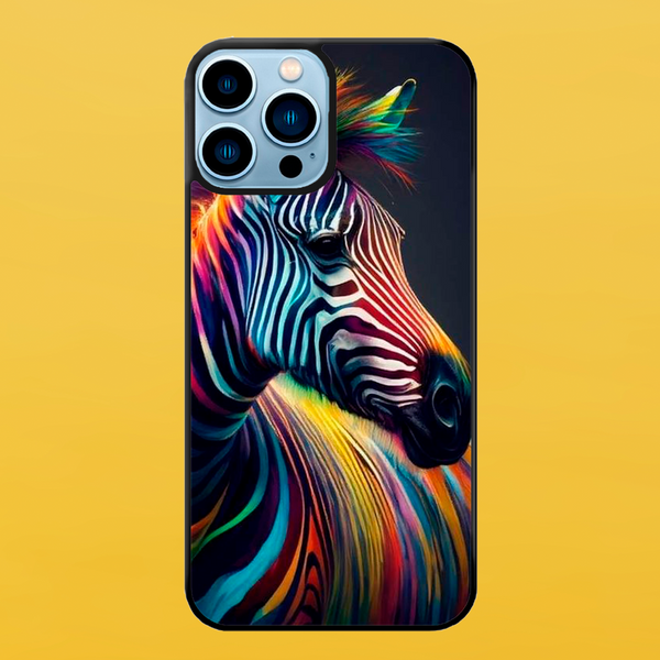 Чехол для APPLE IPHONE 13 PRO MAX 2D пластиковый с черными силиконовыми бортиками ZEBRA 51115 фото